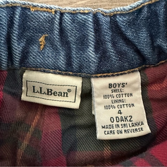 Vintage LL Bean Boys size 4 Flannel Lined Jeans Denim 100% Cotton Straight Leg - Picture 5 of 6